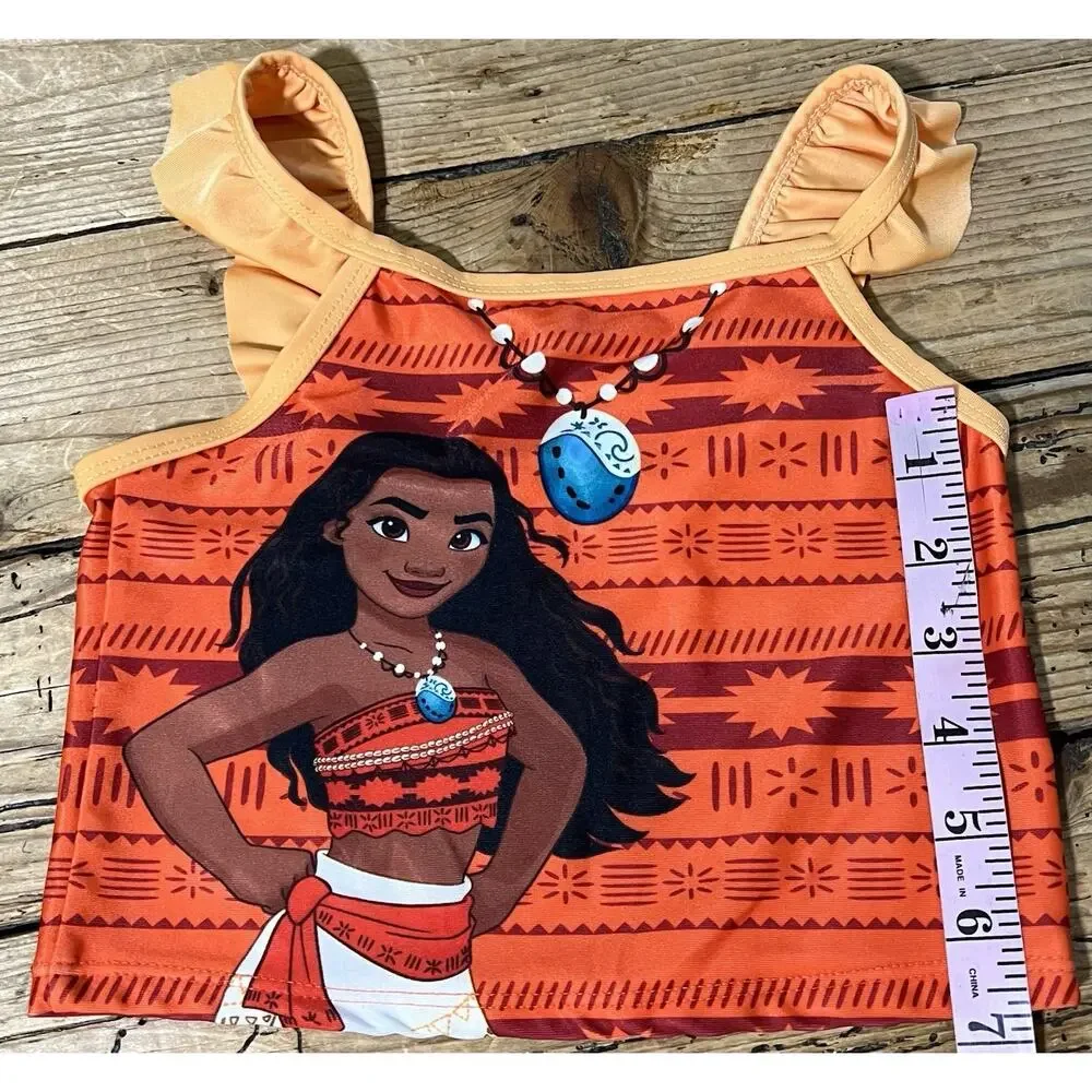Disney Girl's Size 5T Orange Moana Swimsuit NWOT